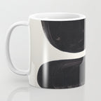 Mid Century Modern Minimalist Abstract Art Brush Strokes Black & White Ink Art Tribal Pebbles Coffee Mug Gallery Image 3
