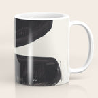 Mid Century Modern Minimalist Abstract Art Brush Strokes Black & White Ink Art Tribal Pebbles Coffee Mug Gallery Image 1