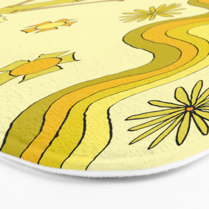 groovy skate hang 10 // tony alva style // surfy birdy art Bath Mat Gallery Image 3
