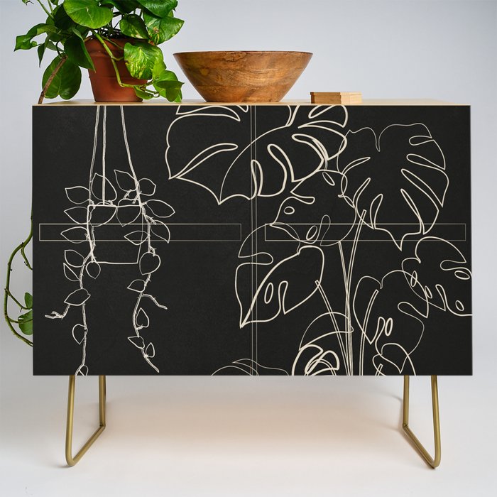 Minimal Window With Potted Plants 3 Credenza Gallery Image 1