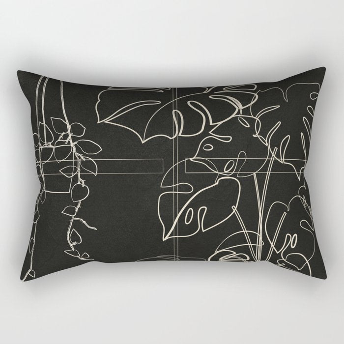 Minimal Window With Potted Plants 3 Rectangular Pillow Gallery Image 2