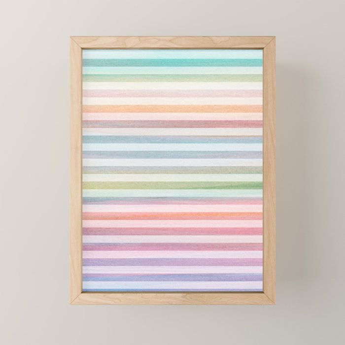 Colorful Soft Stripes Pattern Mini Art Print Gallery Image 1