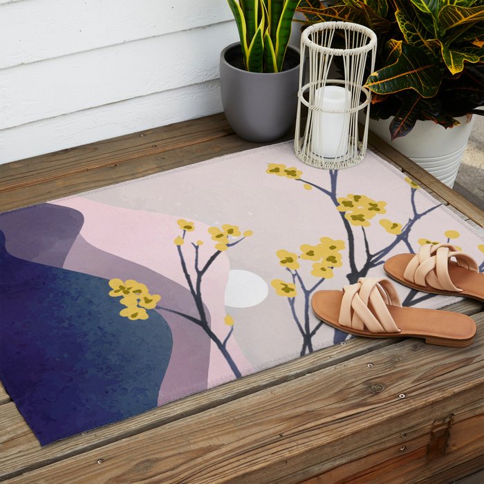 Midnight Bloom 01 Outdoor Rug Gallery Image 2