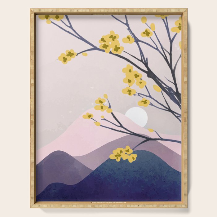 Midnight Bloom 01 Serving Tray Gallery Image 1