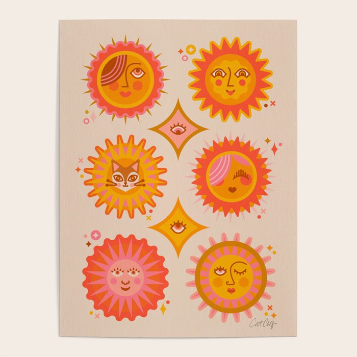 Sunshine Faces - Retro Poster Gallery Image 4