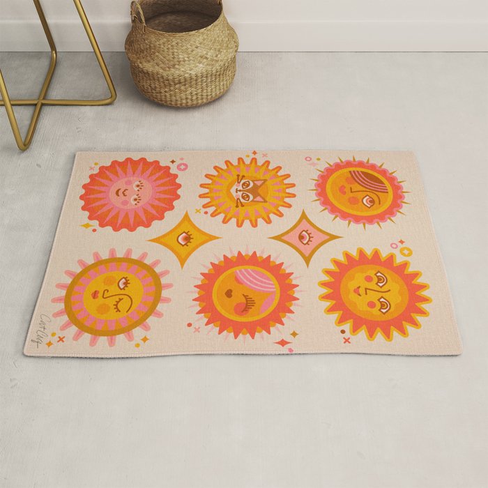 Sunshine Faces - Retro Rug Gallery Image 1