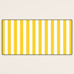Large Taxi Yellow and White Cabana Stripe Desk Mat Gallery Image 3
