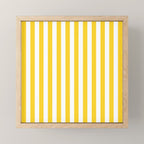Large Taxi Yellow and White Cabana Stripe Mini Art Print Gallery Image 1