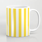 Large Taxi Yellow and White Cabana Stripe Coffee Mug Gallery Image 1