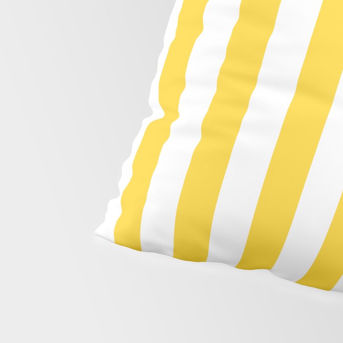 Large Taxi Yellow and White Cabana Stripe Pillow Sham Gallery Image 4