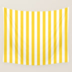 Large Taxi Yellow and White Cabana Stripe Wall Tapestry Gallery Image 4