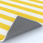 Large Taxi Yellow and White Cabana Stripe Rug Gallery Image 4