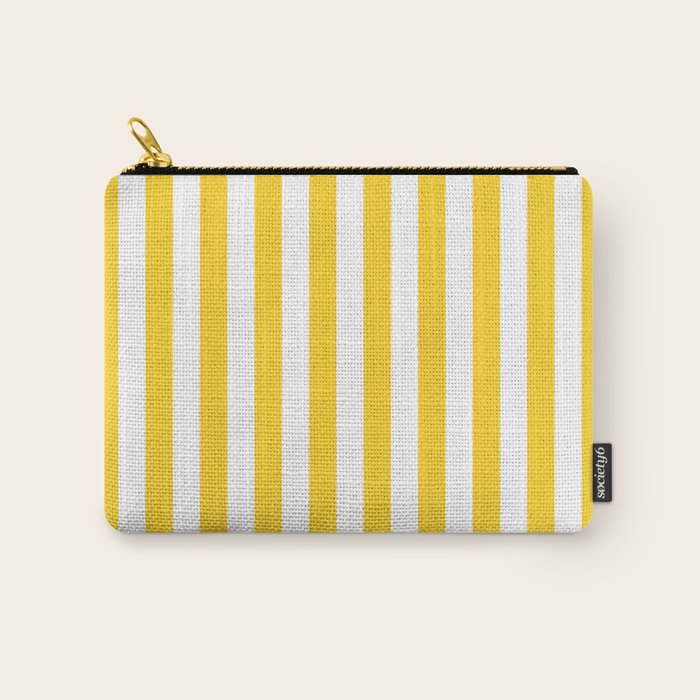 Large Taxi Yellow and White Cabana Stripe Carry All Pouch Gallery Image 1