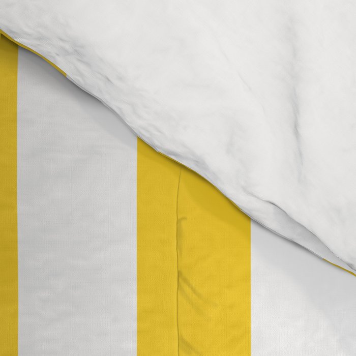 Large Taxi Yellow and White Cabana Stripe Comforter Gallery Image 4