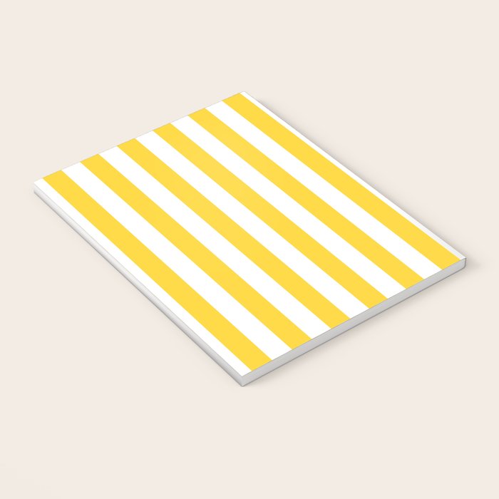 Large Taxi Yellow and White Cabana Stripe Notebook Gallery Image 3