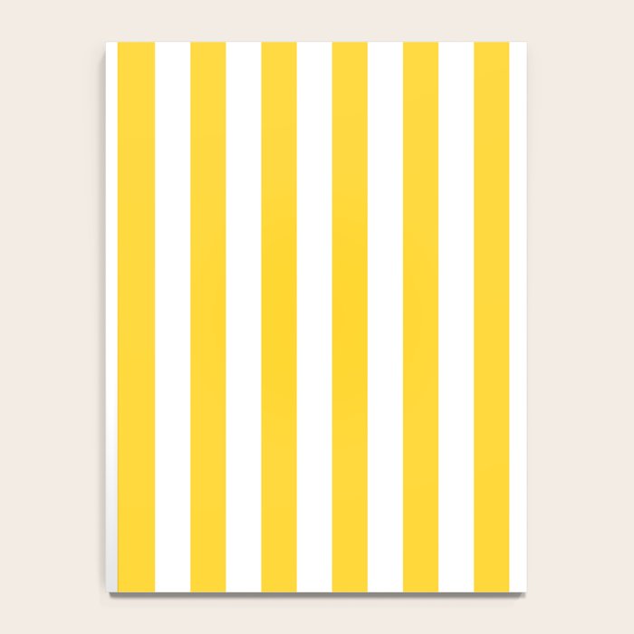 Large Taxi Yellow and White Cabana Stripe Notebook Gallery Image 4