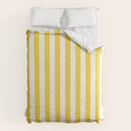 Large Taxi Yellow and White Cabana Stripe Comforter Gallery Image 6