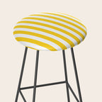 Large Taxi Yellow and White Cabana Stripe Stool Gallery Image 2