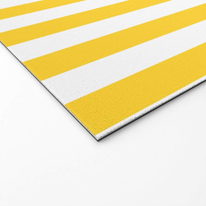 Large Taxi Yellow and White Cabana Stripe Welcome Mat Gallery Image 2