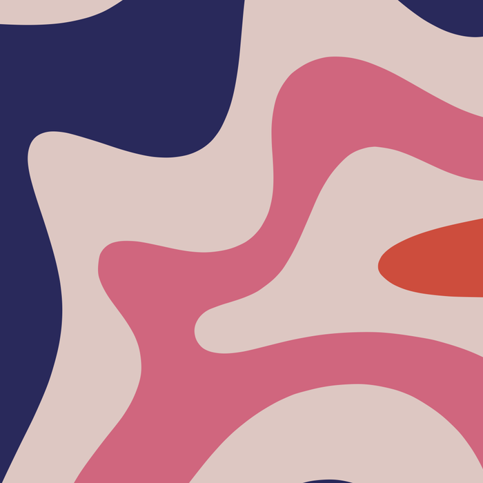 Retro Liquid Swirl Abstract Pattern Square Navy Blue Pink Red-Orange Coffee Mug Gallery Image 2