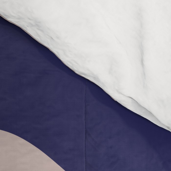 Retro Liquid Swirl Abstract Pattern Square Navy Blue Pink Red-Orange Comforter Gallery Image 4
