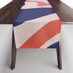 Retro Liquid Swirl Abstract Pattern Square Navy Blue Pink Red-Orange Table Runner Gallery Image 1