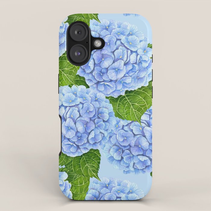 Blue hydrangea watercolor  iPhone Case Gallery Image 1