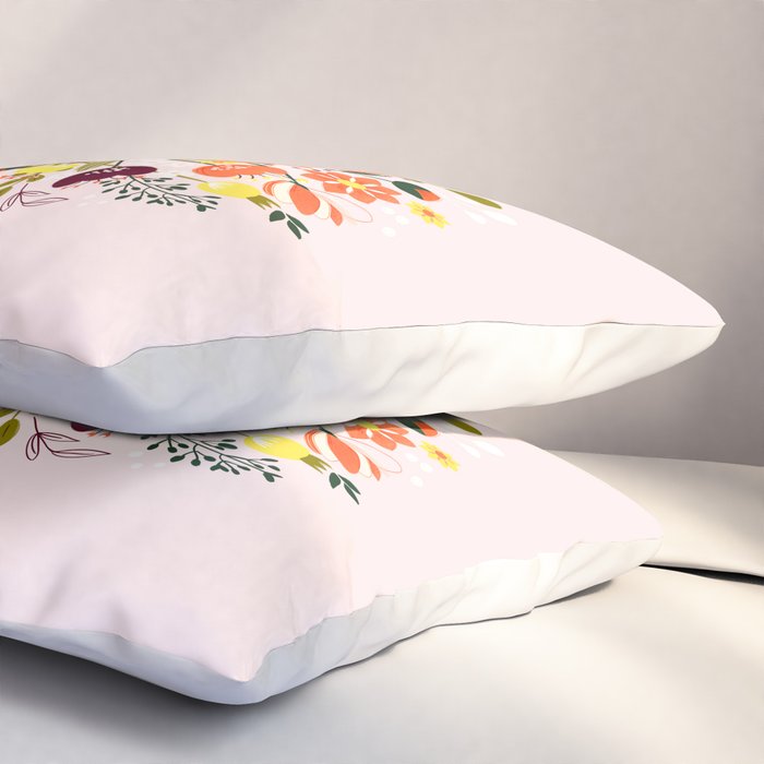 Pink Cowboy Boot and Wild Flower Bouquet Pillow Sham Gallery Image 3