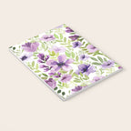Watercolor/Ink Purple Floral Painting Notebook Gallery Image 3