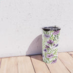 Watercolor/Ink Purple Floral Painting Travel Mug Gallery Image 4