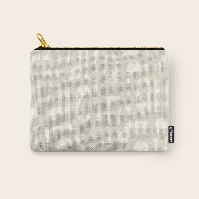 Mid Century Modern Loops Neutral Abstract Pattern in Mushroom Beige and Cream Carry All Pouch Gallery Image 1