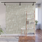 Mid Century Modern Loops Neutral Abstract Pattern in Mushroom Beige and Cream Wall Mural Gallery Image 1