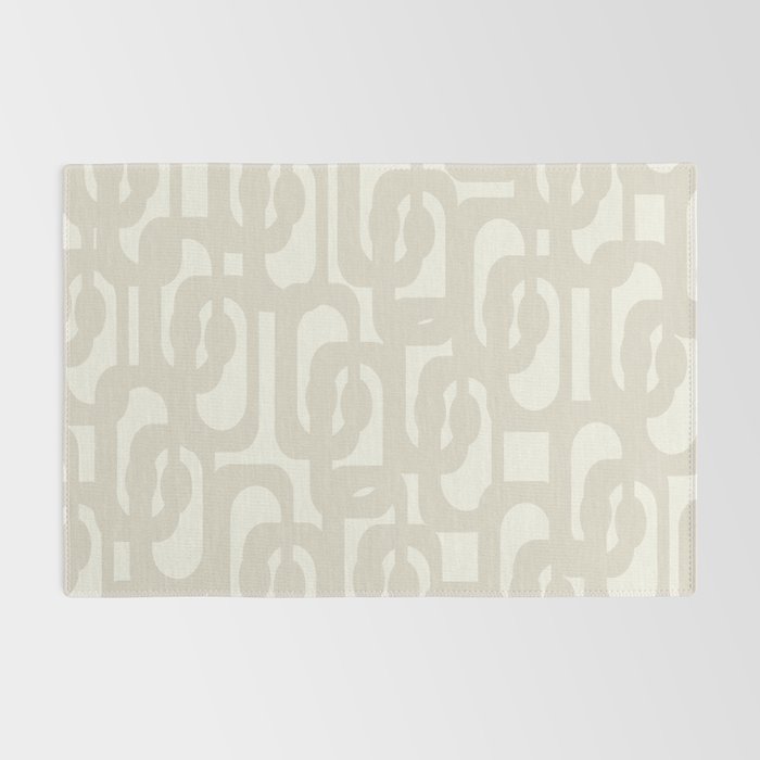 Mid Century Modern Loops Neutral Abstract Pattern in Mushroom Beige and Cream Rug Gallery Image 2