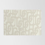 Mid Century Modern Loops Neutral Abstract Pattern in Mushroom Beige and Cream Rug Gallery Image 2
