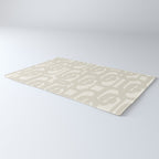 Mid Century Modern Loops Neutral Abstract Pattern in Mushroom Beige and Cream Rug Gallery Image 3