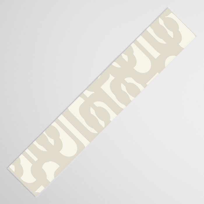Mid Century Modern Loops Neutral Abstract Pattern in Mushroom Beige and Cream Table Runner Gallery Image 3