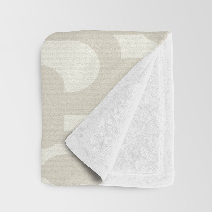 Mid Century Modern Loops Neutral Abstract Pattern in Mushroom Beige and Cream Throw Blanket Gallery Image 3