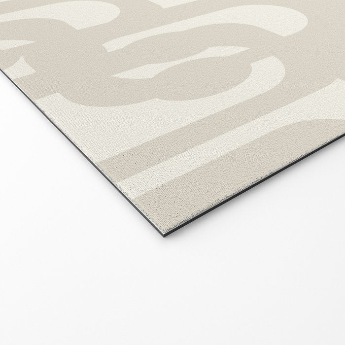 Mid Century Modern Loops Neutral Abstract Pattern in Mushroom Beige and Cream Welcome Mat Gallery Image 2