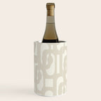 Mid Century Modern Loops Neutral Abstract Pattern in Mushroom Beige and Cream Wine Chiller Gallery Image 3