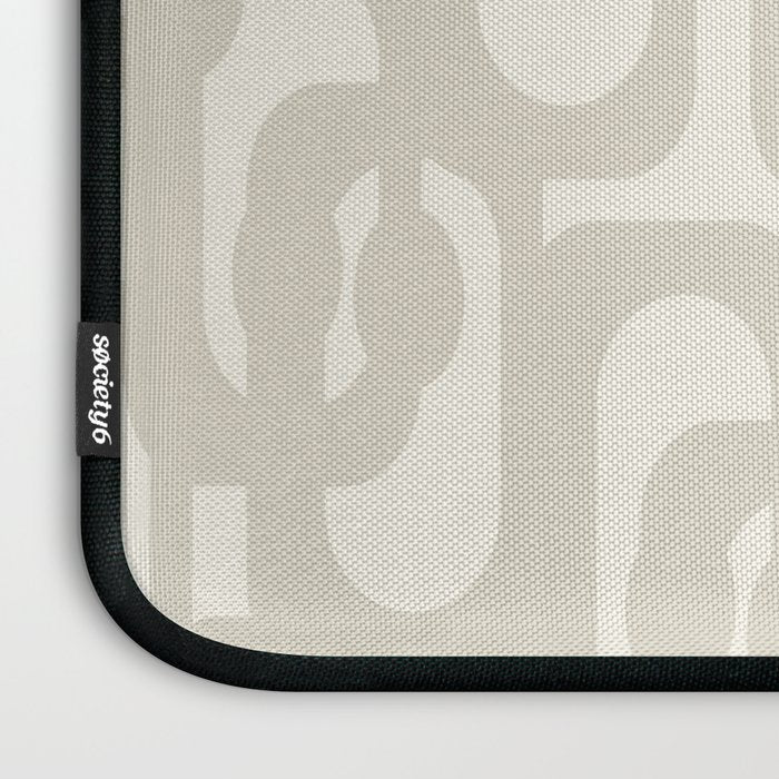 Mid Century Modern Loops Neutral Abstract Pattern in Mushroom Beige and Cream Laptop Sleeve Gallery Image 3