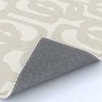 Mid Century Modern Loops Neutral Abstract Pattern in Mushroom Beige and Cream Rug Gallery Image 4