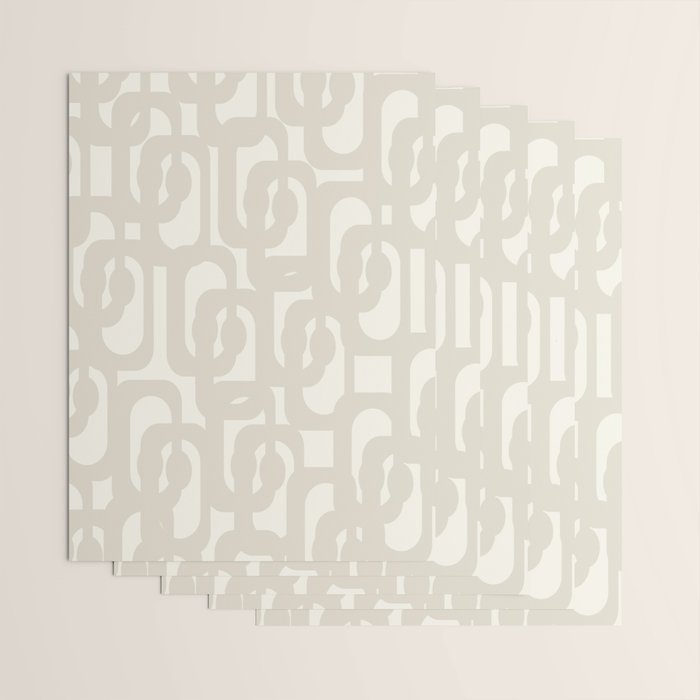 Mid Century Modern Loops Neutral Abstract Pattern in Mushroom Beige and Cream Wrapping Paper Gallery Image 3