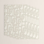 Mid Century Modern Loops Neutral Abstract Pattern in Mushroom Beige and Cream Wrapping Paper Gallery Image 3