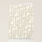 Mid Century Modern Loops Neutral Abstract Pattern in Mushroom Beige and Cream Stationery Card Gallery Image 2