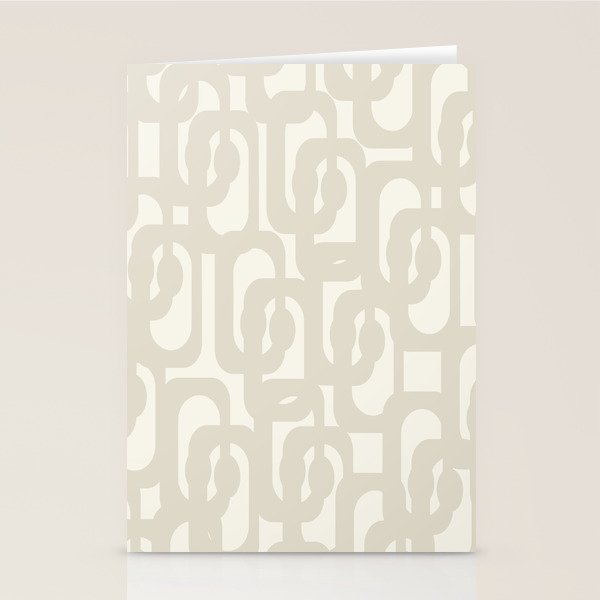 Mid Century Modern Loops Neutral Abstract Pattern in Mushroom Beige and Cream Stationery Card Gallery Image 2