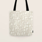 Mid Century Modern Loops Neutral Abstract Pattern in Mushroom Beige and Cream Tote Bag Gallery Image 1