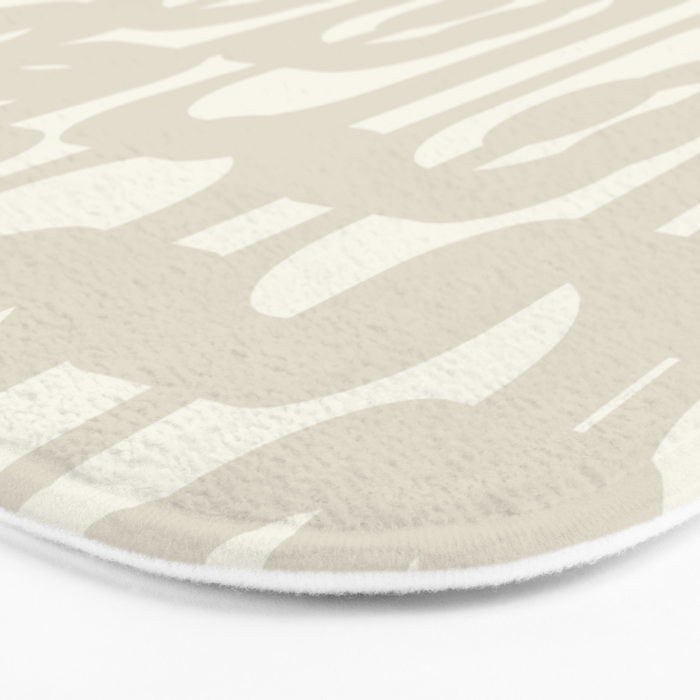 Mid Century Modern Loops Neutral Abstract Pattern in Mushroom Beige and Cream Bath Mat Gallery Image 3