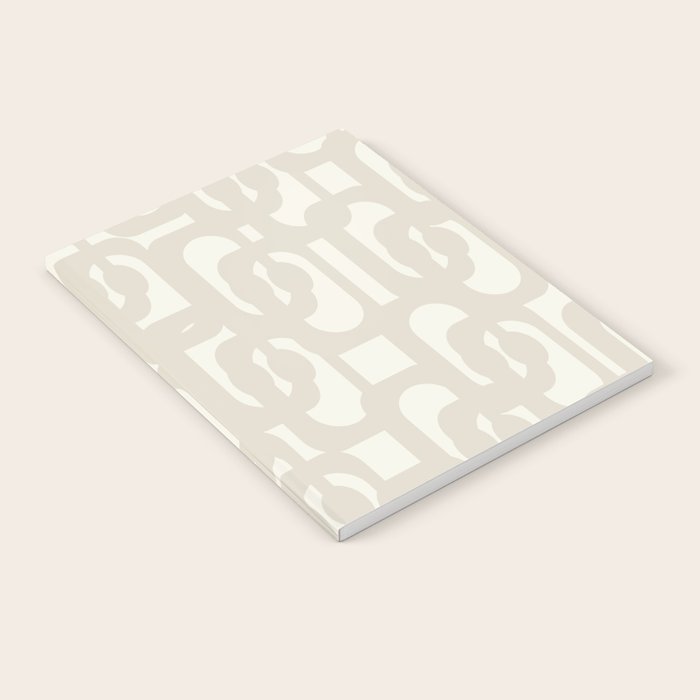 Mid Century Modern Loops Neutral Abstract Pattern in Mushroom Beige and Cream Notebook Gallery Image 2