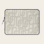 Mid Century Modern Loops Neutral Abstract Pattern in Mushroom Beige and Cream Laptop Sleeve Gallery Image 1