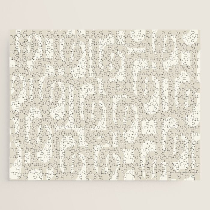 Mid Century Modern Loops Neutral Abstract Pattern in Mushroom Beige and Cream Jigsaw Puzzle Gallery Image 1